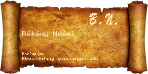 Békésy Noémi névjegykártya